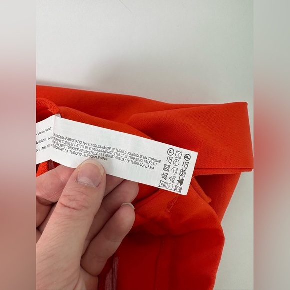 NWT Zara Red Orange Ankle Flare Dress Pants - Picture 5 of 5
